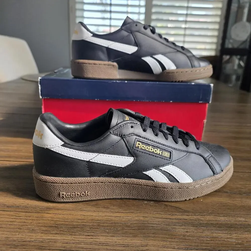 Reebok Club C Grounds UK Black/White 100202327 Men's Size 8 NIB